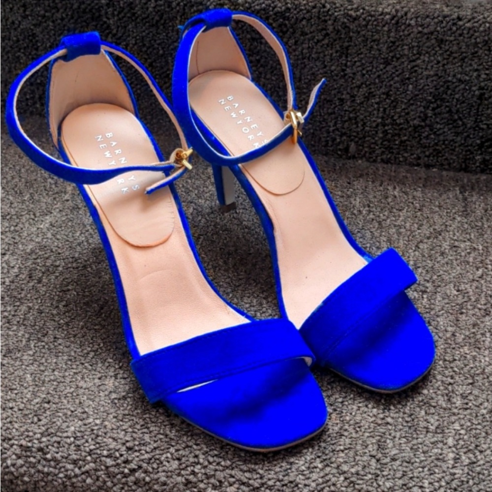 Barneys New York Suede Royal Blue Heel sz 7